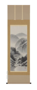 掛け軸／掛軸　水墨山水（井原　史朗）<br>【送料無料】【代引手数料無料】