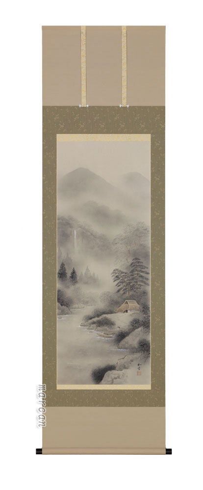 掛け軸／掛軸　水墨山水（川村　和香）（図柄色々有）<br>【送料無料】【代引手数料無料】