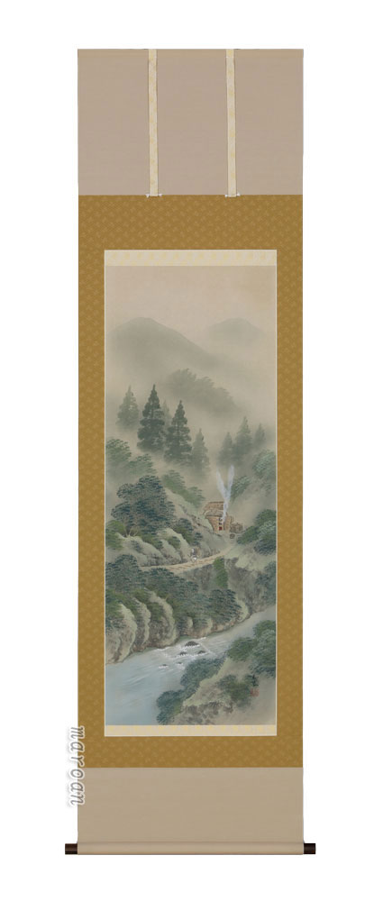 掛け軸／掛軸　彩色山水（川村　和香）（図柄色々有）<br>【送料無料】【代引手数料無料】