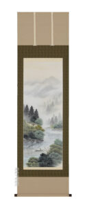 掛け軸／掛軸　彩色山水（小酒井　桜谷）<br>【送料無料】【代引手数料無料】