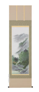 掛け軸／掛軸　彩色山水（倉地　邦彦）<br>【送料無料】【代引手数料無料】
