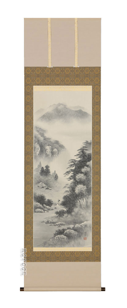 掛け軸／掛軸　水墨山水（倉地　邦彦）（図柄色々有）<br>【送料無料】【代引手数料無料】