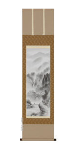 掛け軸／掛軸　水墨山水（遠藤　春岳）<br>【送料無料】【代引手数料無料】