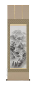 掛け軸／掛軸　水墨山水（林　文耀）（図柄色々有）<br>【送料無料】【代引手数料無料】