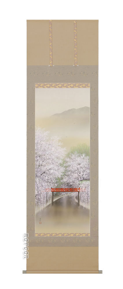 掛け軸／掛軸　春の小京都（川島正行）<br>【送料無料】【代引手数料無料】