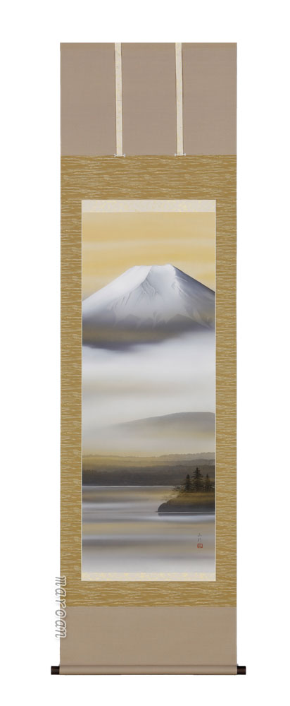 掛け軸／掛軸　湖上富士（川島正行）<br>【送料無料】【代引手数料無料】