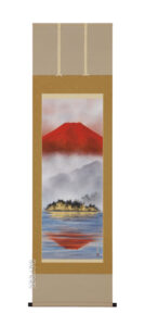 掛け軸／掛軸　湖上朱映山水（稲垣　雅彦）<br>【送料無料】【代引手数料無料】