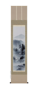 掛け軸／掛軸　水墨山水（中野　長春）（尺巾立）（図柄色々有）<br>【送料無料】【代引手数料無料】<br>