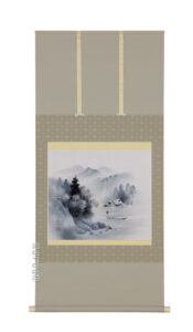 掛け軸／掛軸　水墨山水（中野　長春）（尺八横）（図柄色々有）<br>【送料無料】【代引手数料無料】<br>