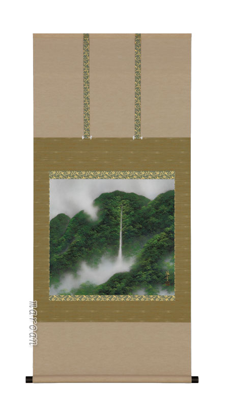 掛け軸／掛軸 青緑山水（稲垣 雅彦） 【送料無料】【代引手数料無料】