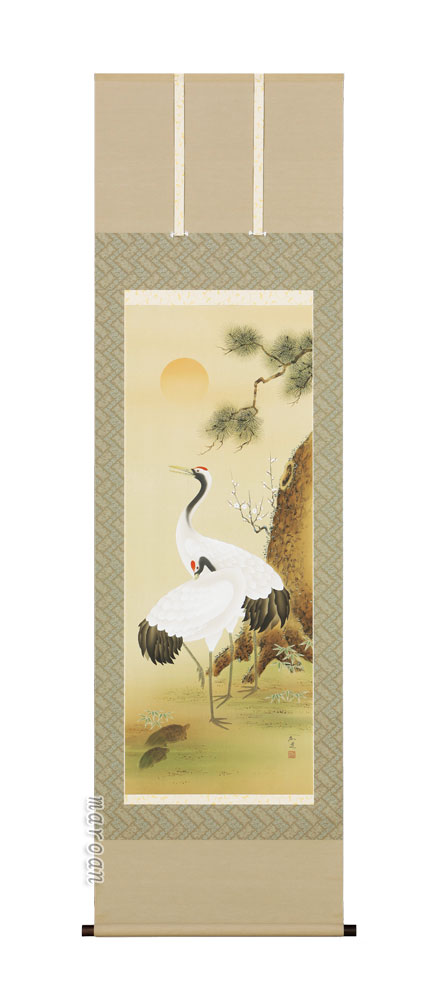 掛け軸／掛軸　鶴亀（杉山　加選）【送料無料】【代引手数料無料】