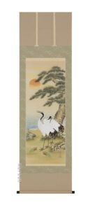 掛け軸／掛軸　鶴亀（滝山　玉泉）<br>【送料無料】【代引手数料無料】