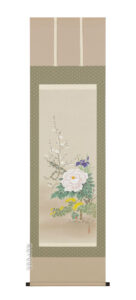 掛け軸／掛軸　四季草花（林　文美）<br>【送料無料】【代引手数料無料】