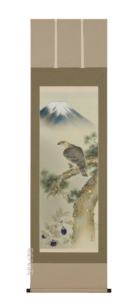 掛け軸／掛軸 一富士二鷹三茄子（永田 芳樹） 【送料無料】【代引手数料無料】