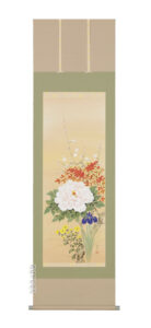 掛け軸／掛軸　四季草花（宮沢　湖春）<br>【送料無料】【代引手数料無料】