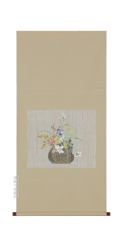 掛け軸／掛軸 花籠（高木 硯山）（本紙麻使用） 【送料無料】【代引手数料無料】