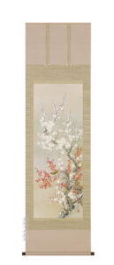 掛け軸／掛軸　紅白梅鶯（河津武禅）<br>【送料無料】【代引手数料無料】