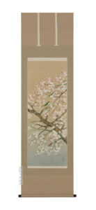 掛け軸／掛軸　桜に小鳥（鈴木　秀湖）<br>【送料無料】【代引手数料無料】