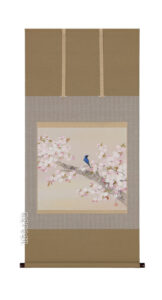 掛け軸／掛軸　桜に小鳥（川島正行）<br>【送料無料】【代引手数料無料】
