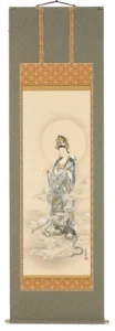 掛け軸／掛軸 雲上観音（左向き）（伊藤香川） 【送料無料】【代引き手数料無料】