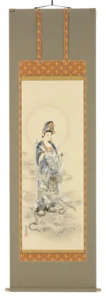 掛け軸／掛軸 雲上観音（右向き）（伊藤香川） 【送料無料】【代引き手数料無料】