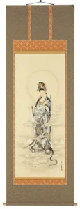 掛け軸／掛軸 雲上観音（伊藤香川） 【送料無料】【代引き手数料無料】