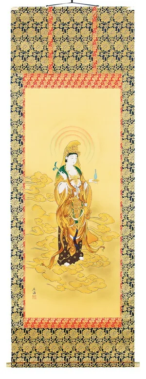 掛け軸／掛軸 雲上観音（広井広洋） 【送料無料】【代引き手数料無料】