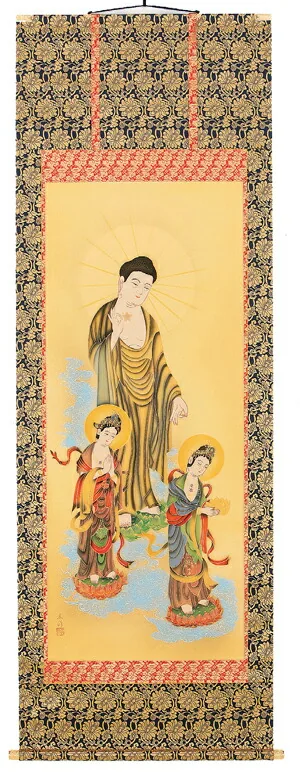 掛け軸／掛軸 阿弥陀三尊佛（広井広洋） 【送料無料】【代引き手数料無料】