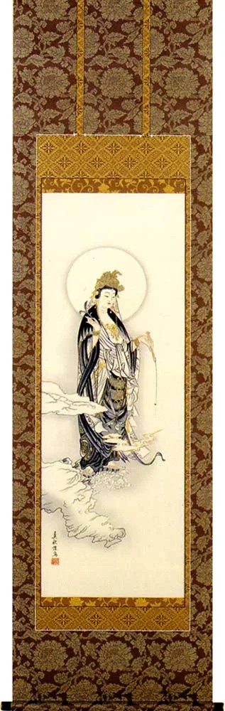 掛け軸／掛軸 雲上観音（吉田 真秋） 【送料無料】【代引手数料無料】