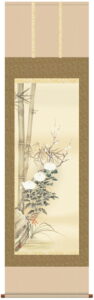 掛け軸 掛軸 かけじく花鳥画<br>四君子（田中　広遠）<br>送料無料 代引き手数料無料