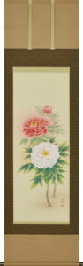 掛け軸 牡丹(白木 由希)<br>　春　初夏　富貴花　百花の王　御持て成し【送料無料】【代引手数料無料】