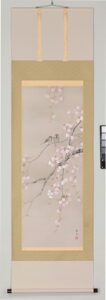 掛け軸 桜に小禽(北条 静香)<br>　春　国花　侘び寂び　御祝　合格祝　入学祝　就職祝【送料無料】【代引手数料無料】