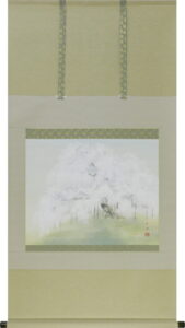 掛け軸 桜（出口華凰）<br>　春　国花　侘び寂び　御祝　合格祝　入学祝　就職祝【送料無料】【代引き手数料無料】