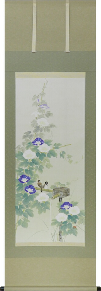 掛け軸 朝顔（出口華凰） 夏 アサガオ【送料無料】【代引き手数料無料】
