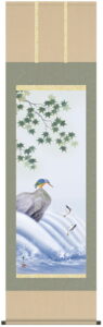 【掛け軸／掛軸／花鳥画】<br>鮎にかわせみ（唐沢　碧山）<br>【送料無料】【代引き手数料無料】