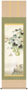掛け軸／掛軸／かけじく【花鳥画】<br>六瓢（唐沢　碧山）<br>【送料無料】【代引き手数料無料】