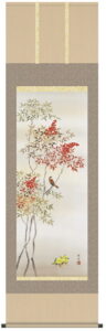 【掛け軸／掛軸／花鳥画】<br>南天福寿（長江　桂舟）<br>【送料無料】【代引き手数料無料】