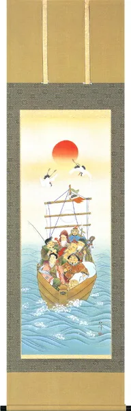 七福神 掛け軸 七福神(柳原 秋峰) 健康祈願・出世祈願 商品画像