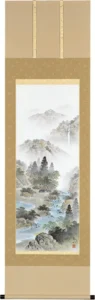 掛け軸 四神相応山水図(木村 挙山) 年中掛け・開運【送料無料】【代引手数料無料】