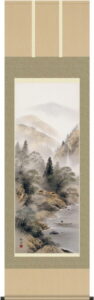 掛け軸／掛軸【山水】<br>彩色山水（田口　紅洋）<br>【送料無料】【代引手数料無料】