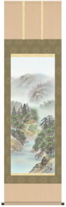 掛け軸／掛軸／かけじく【山水画】<br>緑風水明（伊藤　渓山）<br>【送料無料】【代引き手数料無料】