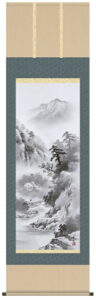 【掛け軸／掛軸／かけじく／山水画】<br>山河幽寂（鈴村　秀山）<br>【送料無料】【代引き手数料無料】