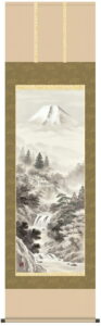 掛け軸／掛軸／かけじく【山水画】<br>富士閑景（江本　修山）<br>【送料無料】【代引き手数料無料】