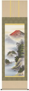 【掛け軸／掛軸／山水画】<br>紅峰清風（鈴村　秀山）<br>【送料無料】【代引手数料無料】