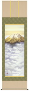 【掛け軸／掛軸／富士山】<br>金輝富士（宇田川　彩悠）<br>【送料無料】【代引手数料無料】