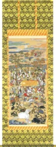 掛け軸／掛軸 釈迦涅槃図（松井 翔雲） 桐箱収納 お盆 お彼岸 法事 肉筆 ニルヴァーナ【送料無料】【代引手数料無料】