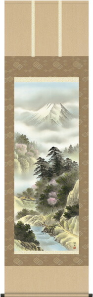 掛け軸／掛軸【春】 四季賞翫・万山乱花（伊藤 渓山） 【送料無料】【代引き手数料無料】