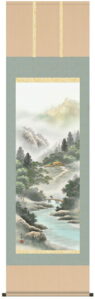 掛け軸／掛軸／かけじく【山水画】<br>四季山水【夏】（中山　雪邨）<br>【送料無料】【代引き手数料無料】
