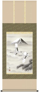 掛け軸／掛軸【鶴亀】<br>富岳飛翔（鈴村　秀山）<br>【送料無料】【代引手数料無料】
