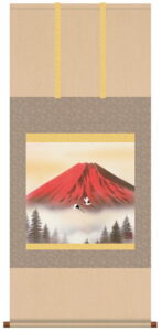 掛け軸／掛軸／かけじく【山水画】<br>赤富士飛翔（伊藤　香旬）<br>【送料無料】【代引き手数料無料】